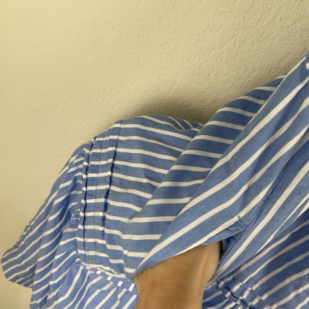 Pact Size M Easy Sunset Cami Dress Blue Striped Coastal Organic Cotton Tiered - Picture 9 of 10